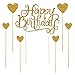 Qiwenr Decorazione Torta di Compleanno，Happy Birthday Cake Topper Glitter Decorazione per Torta a Forma di Scritta Happy Birthday Topper per Torte Compleanno Buon Compleanno Festa Topper Decorativi