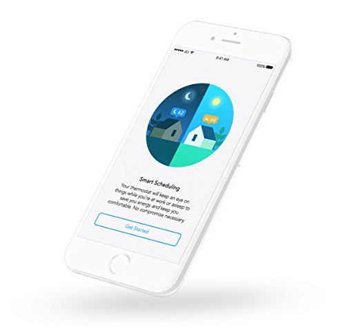 GLAS Smart Thermostat by Johnson Controls, Translucent OLED Touchscreen, Wi-Fi, Mobile App, Works with Amazon Alexa