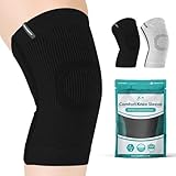 BraceAbility Plus Size Knee Brace for Women and Men – Compression Sleeve for Knee Pain Relief, Arthritis, Swelling, Osteoarthritis, Meniscus Tear, Joint Support Knee Stabilizer (3XL/4XL Wide Black)