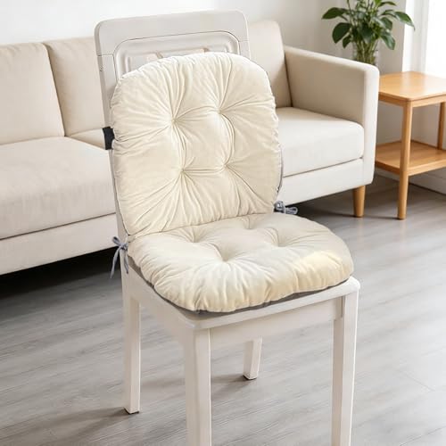 bechoanigel Sedia da giardino con schienale alto, 42 x 85 cm, imbottitura per sedie da giardino e esterni, colore bianco