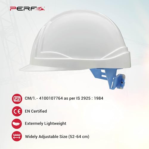 Image of PERF Safety Helmet for Construction & Outdoor Work|Easy3D Fitting System for Any Head Size|Lightweight|8-Point Support Easy Impact Absorption Sweatband|XPrssPNV(White)