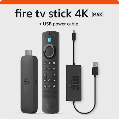 Amazon Fire TV Stick 4K Max with USB Power Cable (eliminates the ...