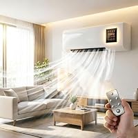 Klimaanlage Tragbar, Kühlung und Heizung, Ganzjähriges Komfort-Accessoire für Zuhause, Modernes Designelement für Luftzirkulation, Ohne Bohren, Platzsparend – Ansicht 1