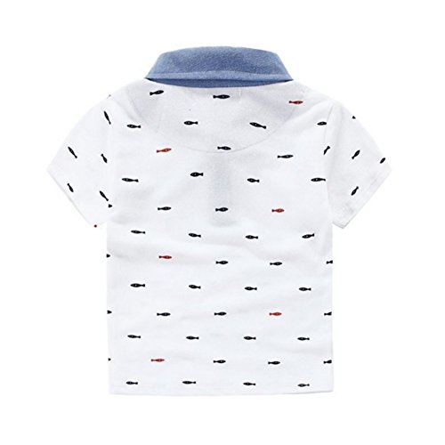 Camiseta polo casual de verão com gola alta e estampa de peixe da EFINNY para crianças pequenas e me