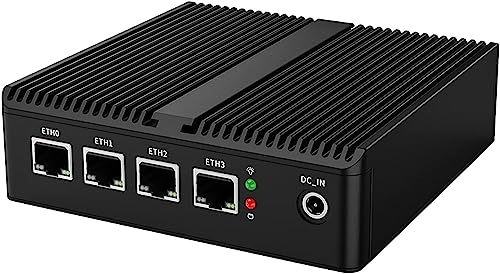Micro Firewall Appliance, Fanlesss Mini PC, VPN, OPNsense, Soft Router, Intel Processor N100, H11, AES-NI, 4 x Intel 2.5GbE I226-V LAN, HDMI2.0, DP, No RAM, No Storage, No System - PC Desktop - Immagine 1