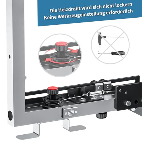 MINOVA Styroporschneider MODELL7 PROFI 1.300mm Komplettset inkl. 8 Schneidedrähte, 5 Styrogrips, Softbag, Gerüsthalterung, Schleifraspel + Batteriekonverter Geeignet für Bosch GBA AKKU (ohne AKKU)