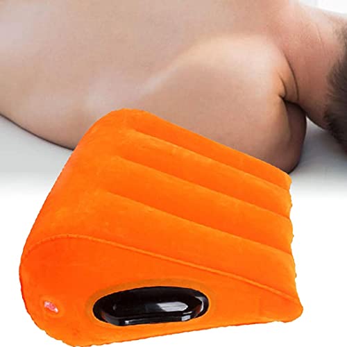 Almohada hinchable PVC 45 cm altura naranja miniatura 5