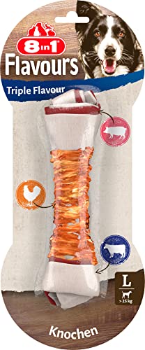 8in1 Triple Flavour Knochen L - leckerer Hundeknochen mit Hähnchenfilet, Schweine- und Rinderhaut, 1 Stück Cover