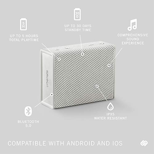 Image of Urbanista Sydney Bluetooth Pocket Speakers, IPX5 Water Resistant, 2.22WH, Powerful Bass, BT 5.0, Up to 5hrs Playtime, Micro USB, AUX Input, in-Built Noise Cancelling Mic (White Mist)
