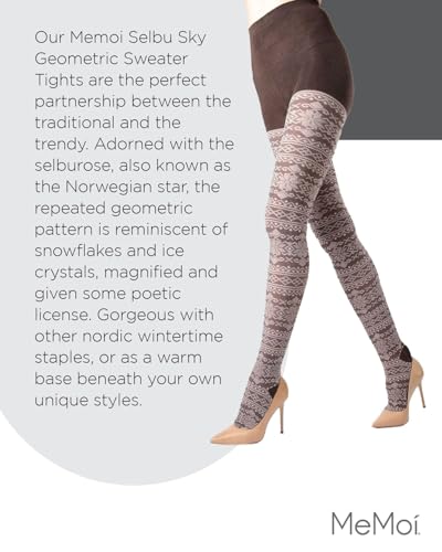 Image of MeMoi Selbu Sky Geometric Sweater Tights