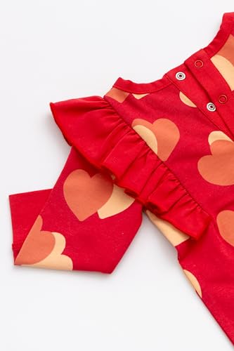 Image of MONICA + ANDY Double Ruffle Romper, 100% Organic Baby Clothes for Girls, Baby Onesie, Newborn, Infant & Toddler Sizes