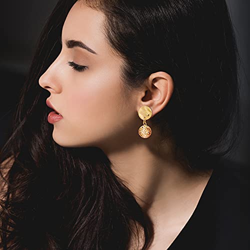 50 Pieces Flat Round Ear Studs Earring Posts With Loop Hole Coin Jewelry 13.0 Mm Gold Plated Disc Charms Earring For Diy Earrings Craft Making Supplies For Women Girls (Kc Gold) #TOP5
