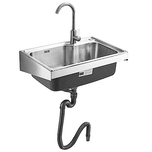 Évier de cuisine cuve inox commercial mural station de lavage durable