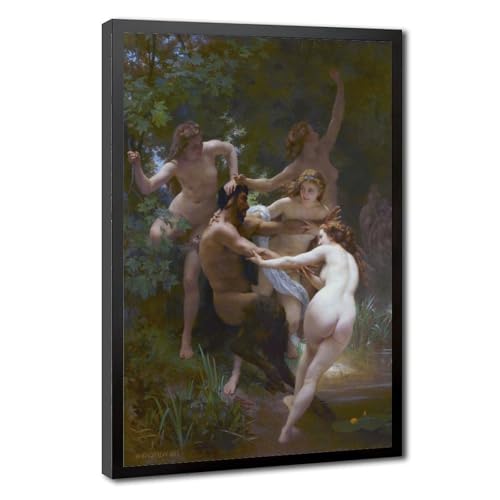 Impression sur toile Nymphes et Satyre Bouguereau cadre mural salon chambre