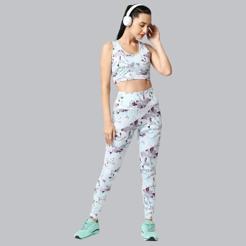 Image of SOIE Women's Medium Impact Quick Dry Padded Racerback Printed Athleisure Sports Bra
