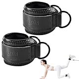 JOBGAIN Ankle Strap for Cable Machine (2 Pack), Ankle Resistance Bands, Cable Kick Back Straps for Gym, Glute Workouts, Leg Extensions, Adjustable Straps with Neoprene Padding, Black