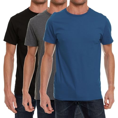 BILLIONHATS 12 Pack Plus Size Men's Cotton T-Shirts Bulk Big & Tall, Premium Fitted, Lightweight Classic Short Sleeve Tees3