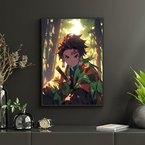 Image of Tanjiro Kamado Poster | Demon Slayer Anime - kimetsu no yaiba | Laminated | For Wall, Office and Home Decor | A3 and A4 Sizes (A4 Medium, 10)