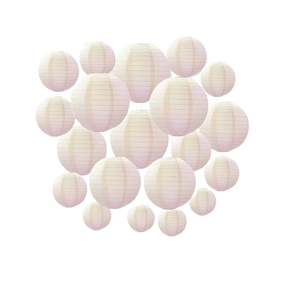 30Pcs Paper Lantern Mix Size Lanterne Home Decoration & Led Lights Weddings Shower Mariage Xmas Parties(White)