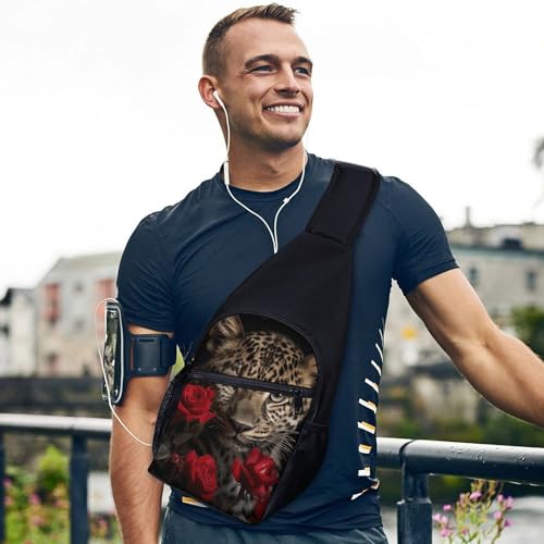 Mochila tipo sling ligera estilo leopardo para hiking miniatura 3