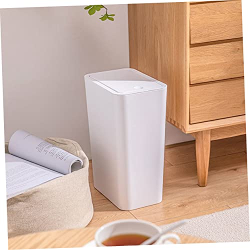 Caneca de basura pequeña rectangular con tapa de plástico miniatura 7