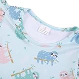DACSOIT Toddler Girl Dress Sloth Print Ruffle Bottom Casual Dress Summer Clothes 6-7Y