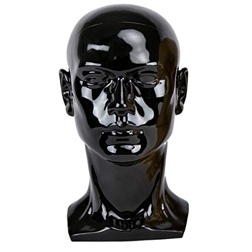 MMEI Professionelle männliche Schaufensterpuppe Kopf für Headset Kopfhörer Spielekonsole Hüte Perücken Schmuck Display (Gold/Schwarz/Hellschwarz)