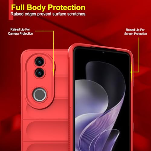 Image of Zapcase Back Case Cover for iQOO Z10R | Compatible for iQOO Z10R Back Cover | Liquid Silicon Magic Case with Camera Protection | Red