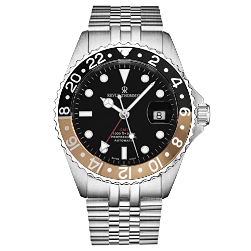 Men's 'Diver' GMT Black Dial Black and Beige Bezel Automatic Watch 17572.2232