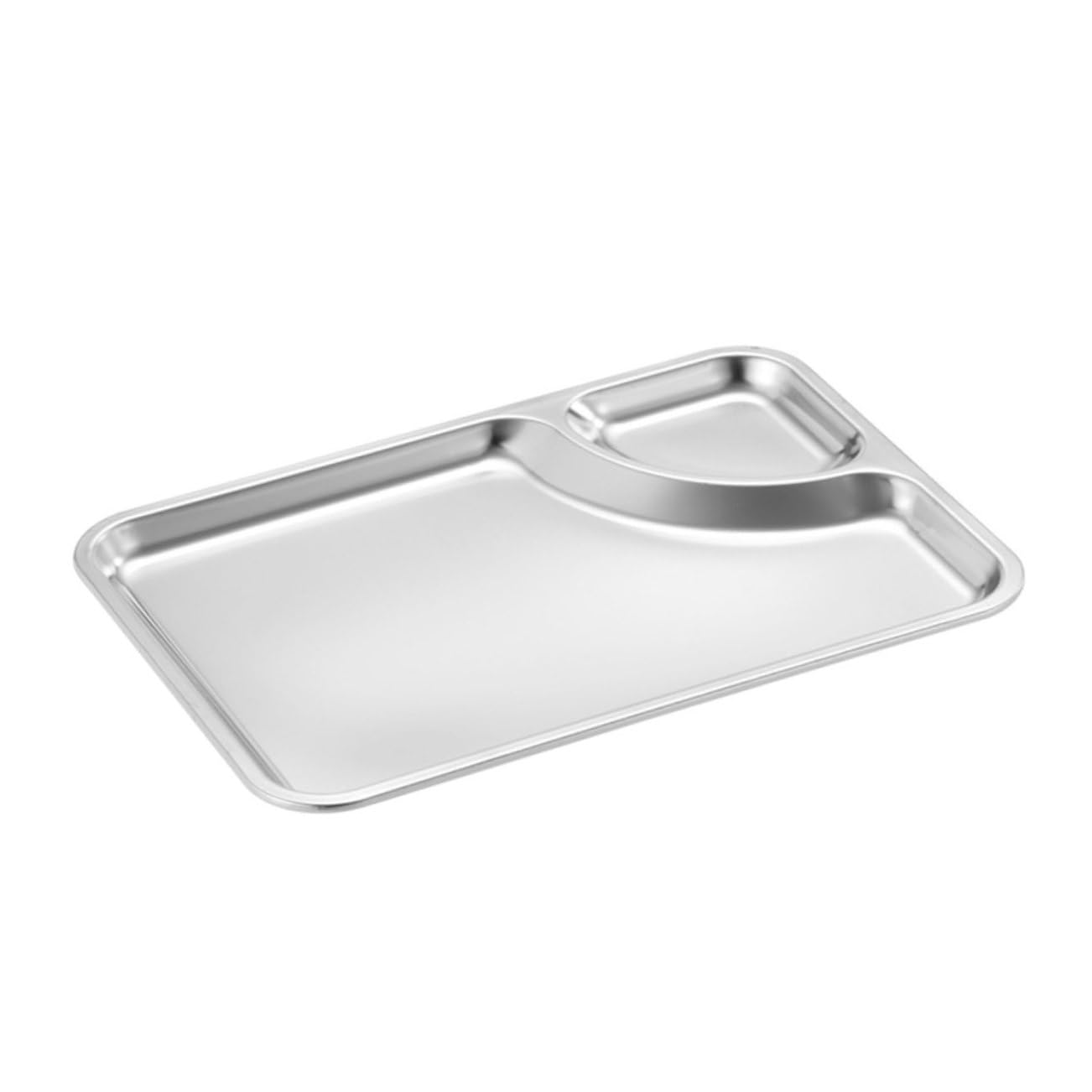 HOLIDYOYO French Fries Chicken Plate Japanese Plate Dip Mini Chips Sushi Dipping Bowl Saucers Bowl Bhaji Plate Divided Plates for Adults Serving Plates Chips Plate Silver Stainless Steel