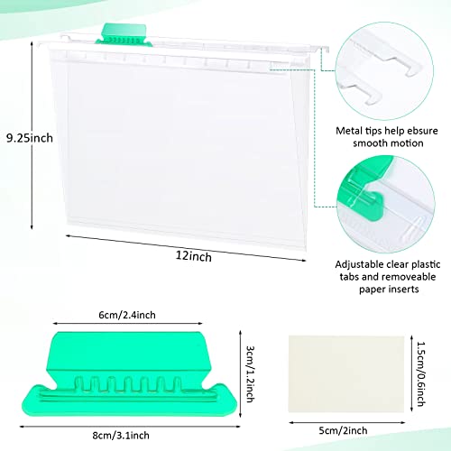 Estune 30 Sets Clear Hanging File Folders Plastic Assorted Colors File Folder Tabs And Inserts Hanging Folders For Filing Cabinet File Cabinet Dividers And File Labels For Organize Files Office School #TOP1