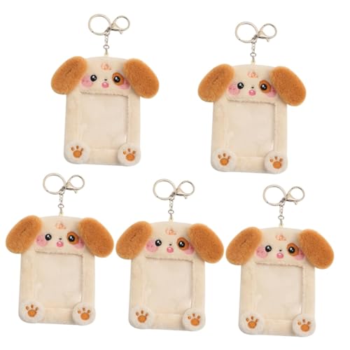 Porte-carte de bus en peluche anti-rayures avec anneau porte-clés