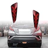 GeeGeeTop Red LED Rear Bumper Reflectors Fog Brake Tail Light Lamps Accessories Fit For 2020 2021 Toyota CHR CH-R,Function as Tail Light And Brake Light (Rear bumper lamps)