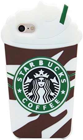 Brown Frappuccinos Coffee Cup Case for iPhone 7 8 iPhone7 iPhone8 Regular Size 4.7" Screen Soft Silicone Rubber Flexible Hot Fashion Hot Fun Cool for Boys Girls Teens Kids Men Guys