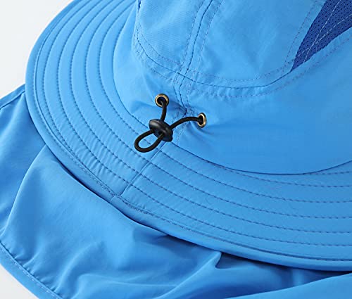 Image of Home Prefer UPF 50+ Mens Wide Brim Fishing Hat with Neck Flap Sun Hat for Men Women Sun Protection Cap
