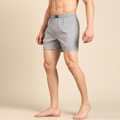 Image of Pepe Jeans Men's Cotton Boxer Shorts Relaxed Fit Striped Boxers (Pack of 2)