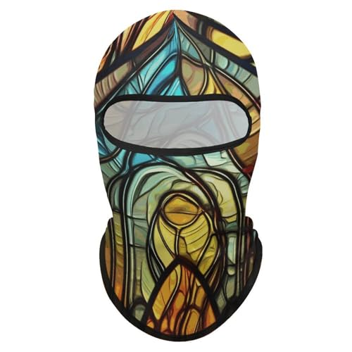 Máscara facial de balaclava de arte de vidrio coloreado para hombres y mujeres, protección solar, transpirable, cubre todo el cráneo para senderismo, ciclismo, running y conducción miniatura 7