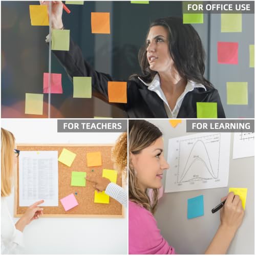 Image of (24 Pads) Sticky Notes 3x3 Inches,Bright Colors Self-Stick Pads