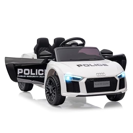 Offiziell lizenziert – Audi R8 Spyder Kinder Elektroauto 12V – Mit 2,4G Fernbedienung, LED-Scheinwerfern, Hupe & Musik | Elektrofahrzeug mit Sanftanlauf für Kinder 3-6 Jahre, Schwarz und Weiß