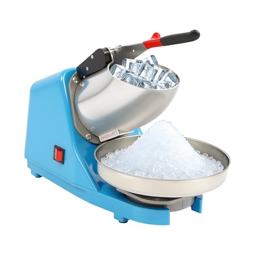 Loobiiny Broyeur à Glace électrique 380 W 2200 TR/Min 65 kg/h Machine à Glace pilée Et Granite rasée INOX pour Restaurant Bar café Maison Cocktail...