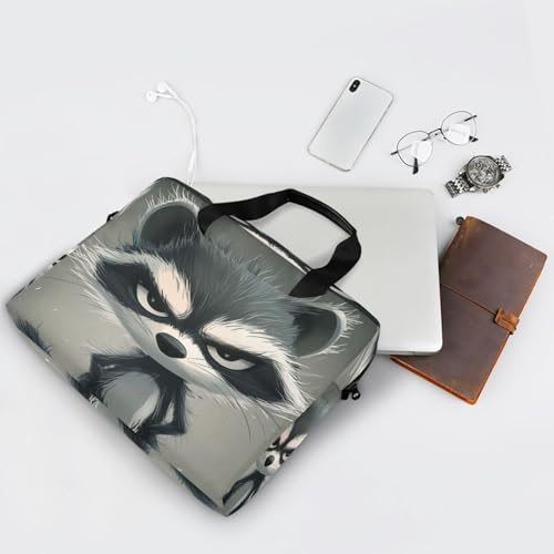 Maletín para laptop 15.6" correa y asa gris divertido miniatura 7