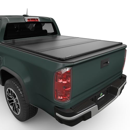 AUTOSAVER88 FRP Hard Tri-fold Truck Bed Tonneau Cover Compatible with Chevy...