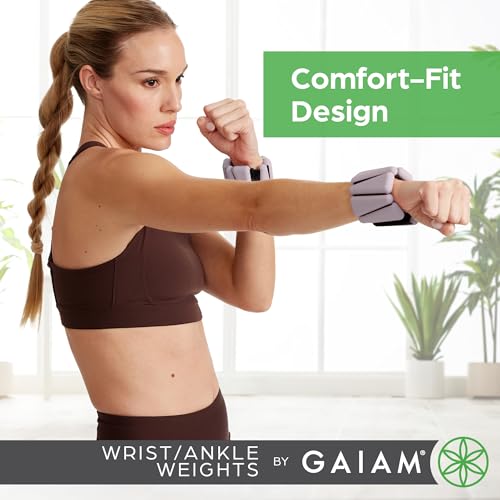 Gaiam Wrist and Ankle Weights, Wearable Bracelet to Strengthen, Tone & Sculpt, Adjustable Ankle Weights for Women & Men for Yoga, Dance, Pilates, Barre, Cardio, Home & Gym Use - Thumbnail 5