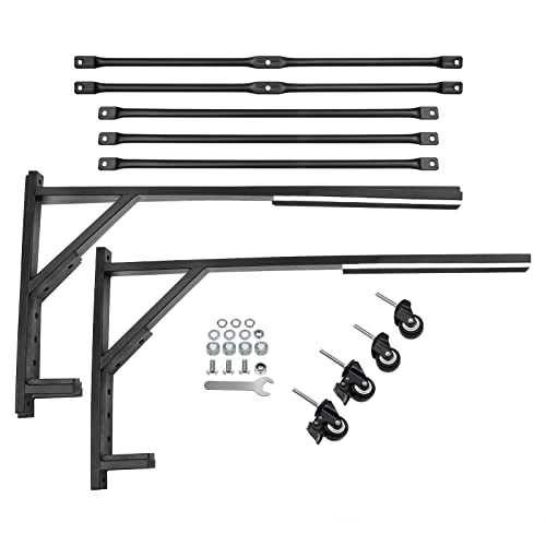 A-Premium Black Hard Top Storage Cart with Dust Cover Compatible with Chevrolet Corvette Porsche 911 Boxster Mercedes-Benz SL320 SL500 SL600 Mazda Miata