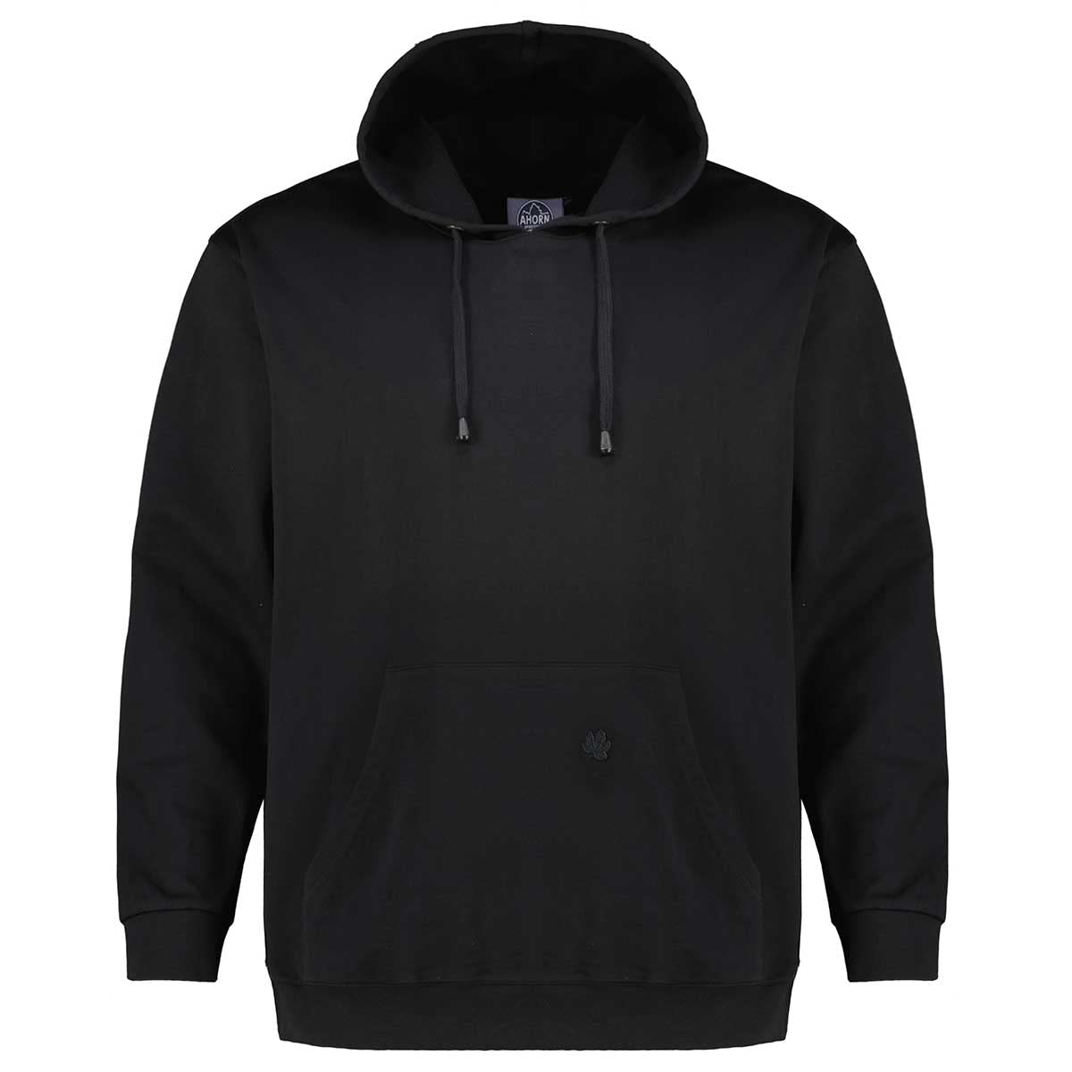 Ahorn Sportswear Kapuzensweatshirt Kapuze mit Kordelzug, 100% Baumwolle, Schwarz, Herren XXXL