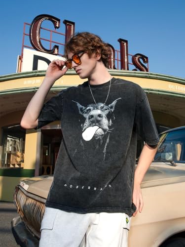 Men's Graphic Tees Shirt Unisex Cotton Oversized T-Shirt Short Sleeve Vintage Streetwear Casual Tee Top4