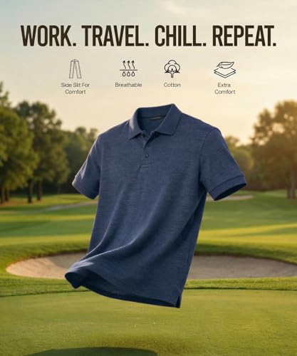 Image of Scott International Cotton Polo T Shirt | Collar Half Sleeves Plain T-Shirt | Tshirt for Men Stylish | Casual Tee for Office, Sports, Gym & Everyday Comfort | Men's Breathable All-Season Tshirt