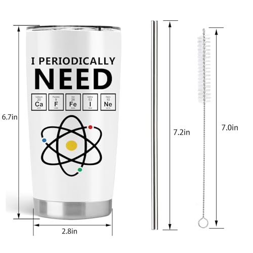 Chemistry Gifts Tumbler Gifts for Chemistry Lovers, Appreciation Gifts for Chemist Teacher, Chemistry Stainless Steel Tumbler with Lid and Straw Coffee Mug 20 OZ - Image 3