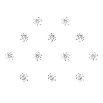 Comet Busters Fancy Silver Floral Bindis (BV1421)