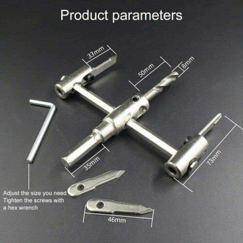 Miniatura 2 de Boxonly Sierras de agujero Broca de corte redondo Cortador de madera 1.575-11.811 in Ajustable agujero circular agujero cortador Sierra de agujero